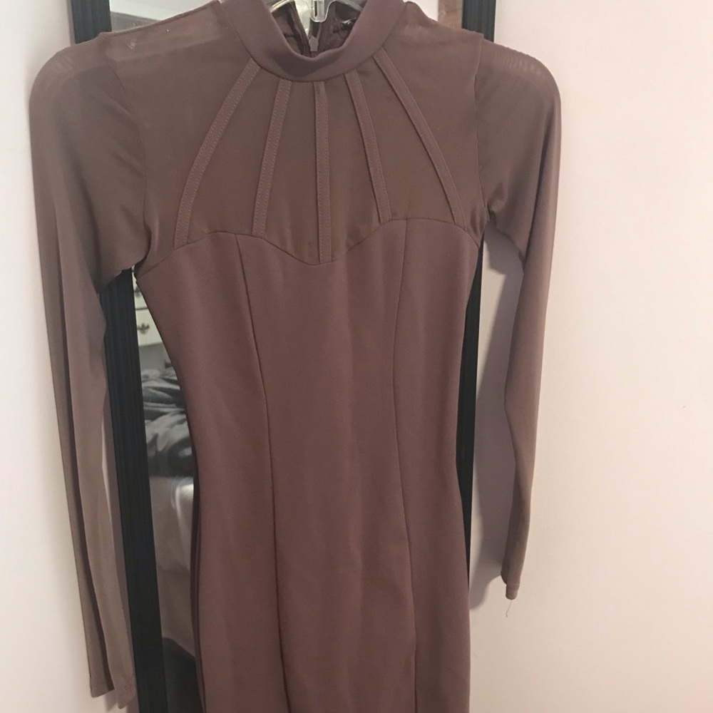 Fitted long sleeve party dress